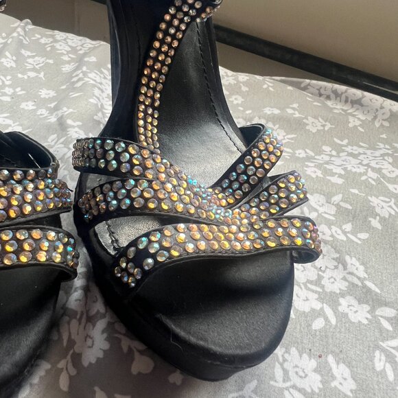 Steve Madden Black Rhinestone Heels - Size 8.5, Classy Formal Party Heels - Picture 5 of 5